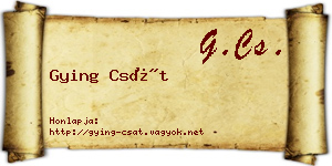 Gying Csát névjegykártya